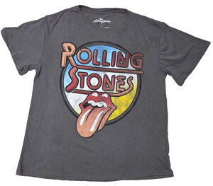 The Rolling Stones T-Shirt Adult Large Gray Classic Tongue Logo 2023 Musidor BV